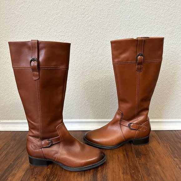 ARIAT Womens York Mid-Calf Riding Boots in Brown Signature Hardware